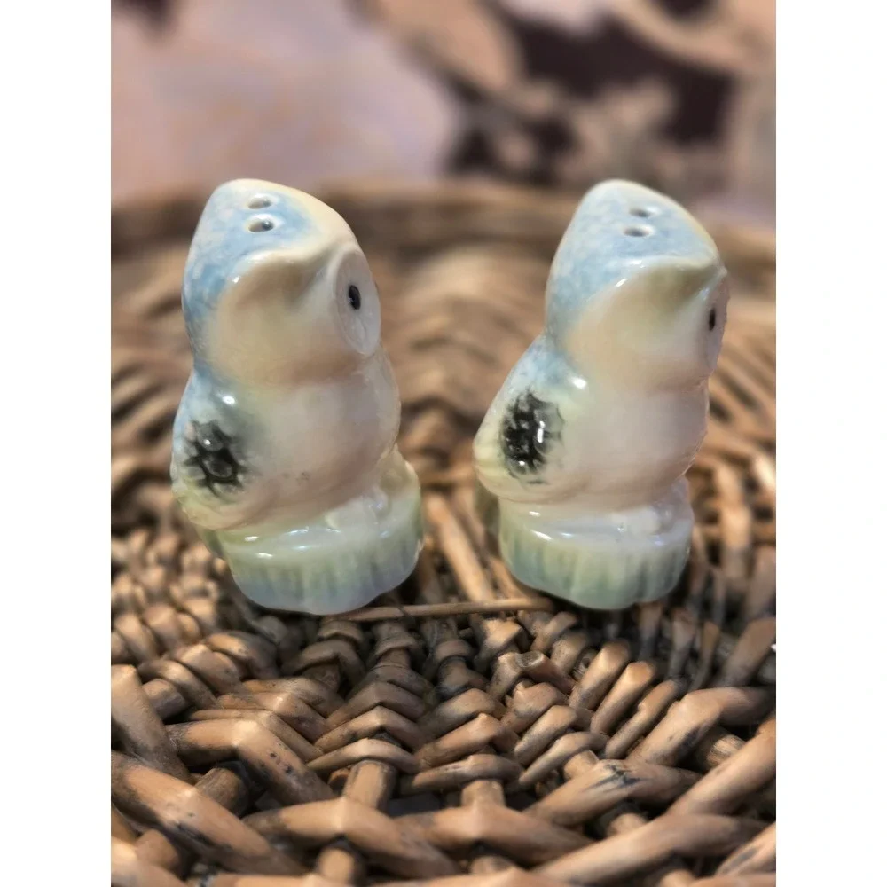 😎Cute Ceramic Owl Salt‎ Pepper Shakers Set Kitchen Decor Vintage Cracker Barrel